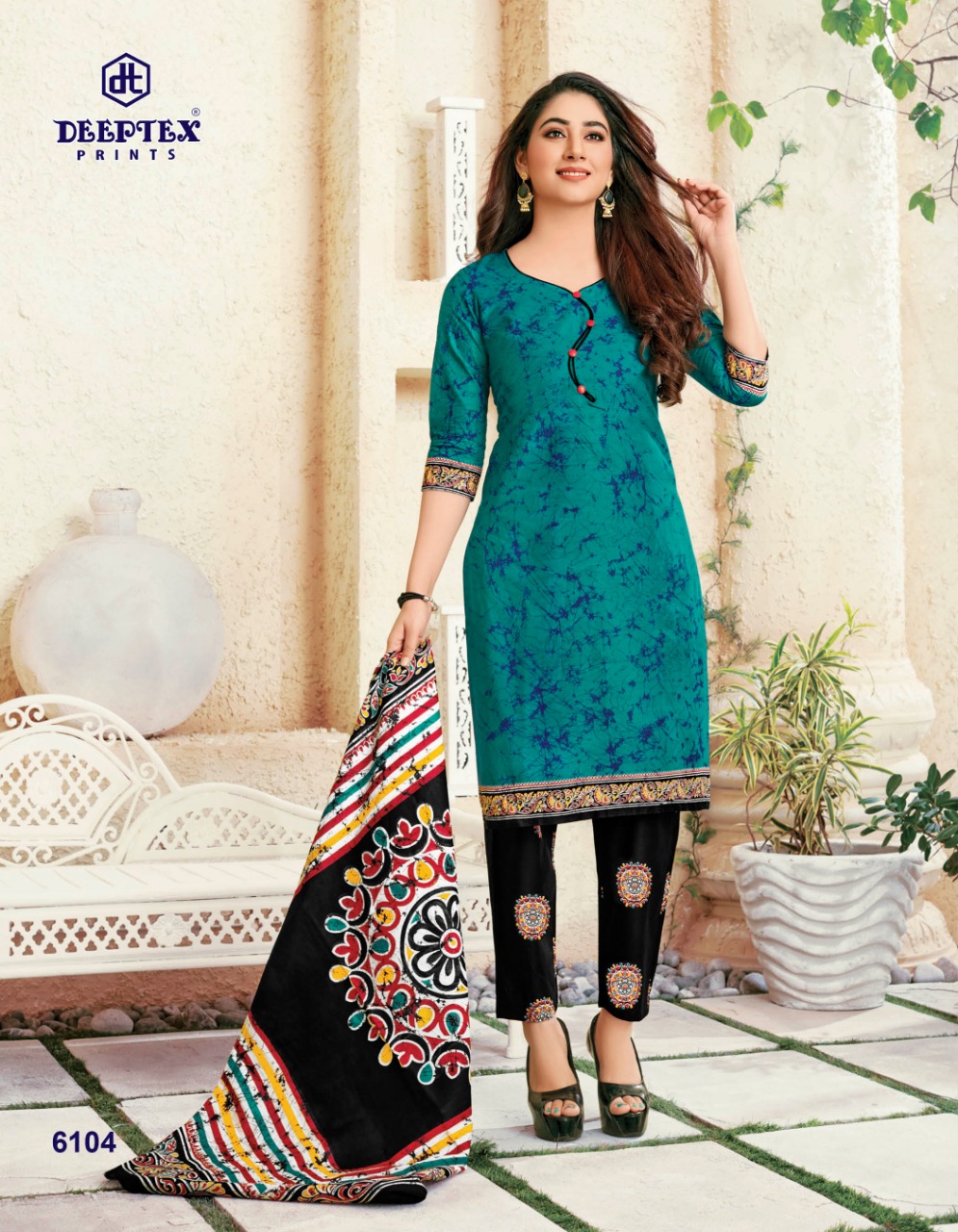 DEEPTEX MISS INDIA VOL 61 6101-6126 SERIES COLORFUL COTTON UNSTITCHED SUITS WHOLESALER IN INDIA