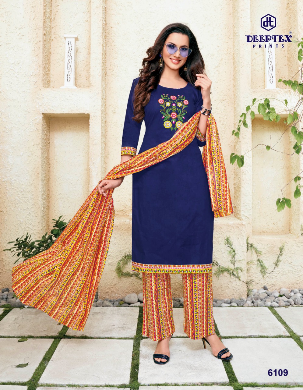 DEEPTEX MISS INDIA VOL 61 6101-6126 SERIES COLORFUL COTTON UNSTITCHED SUITS WHOLESALER IN INDIA