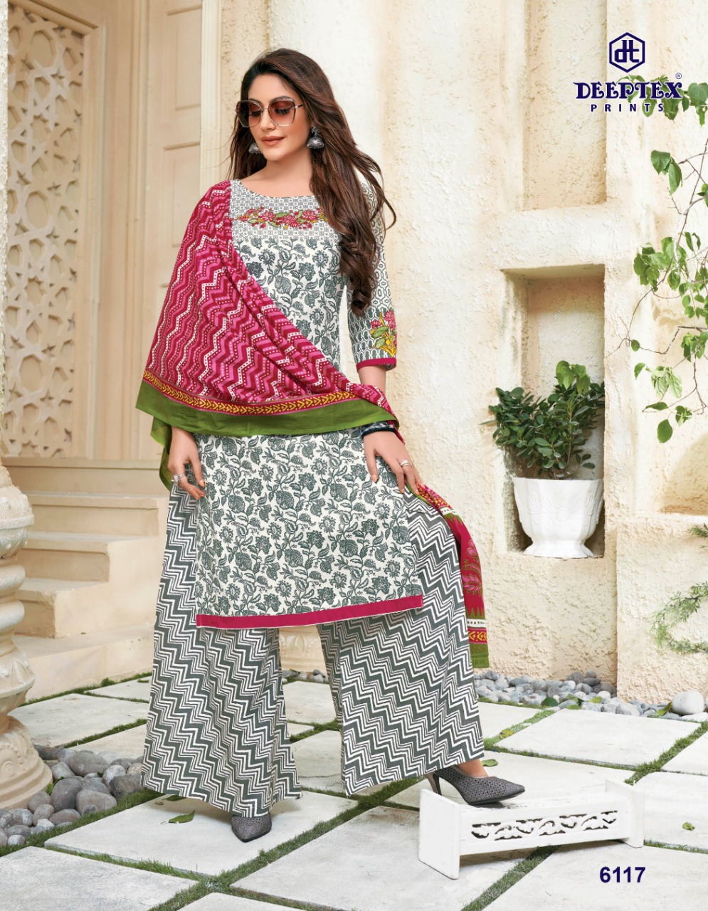 DEEPTEX MISS INDIA VOL 61 6101-6126 SERIES COLORFUL COTTON UNSTITCHED SUITS WHOLESALER IN INDIA