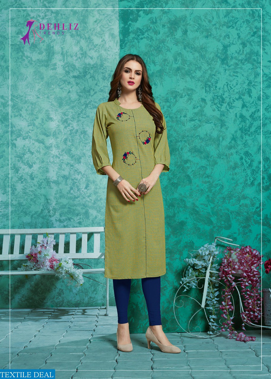 DEHLIZ TRENDS FROOTI RAYON SELF CHECKS CASUAL WEAR KURTI EXPORTER IN SURAT