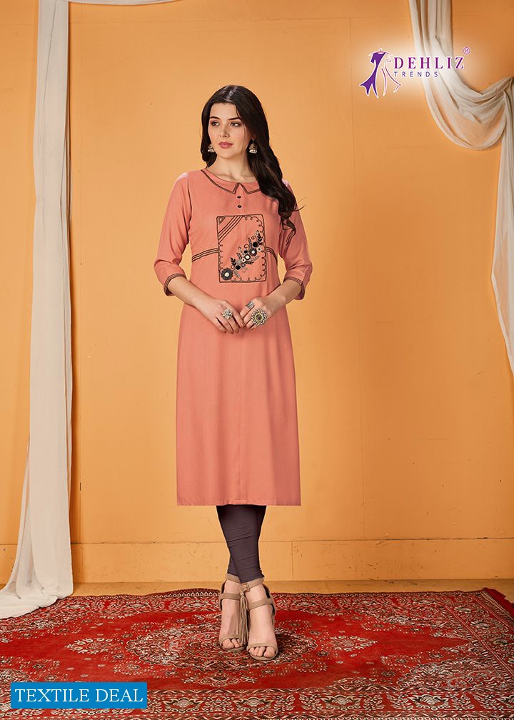 DEHLIZ TRENDS LAUNCH PINEAPPLE PREMIUM RAYON CASUAL WEAR KURTI SELLER