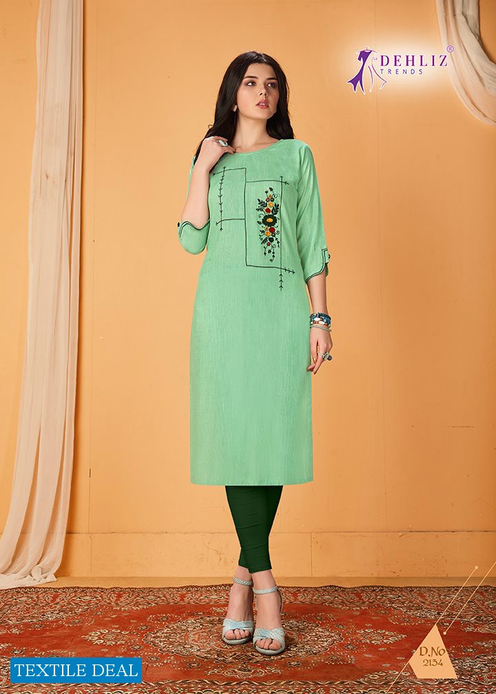 DEHLIZ TRENDS LAUNCH PINEAPPLE PREMIUM RAYON CASUAL WEAR KURTI SELLER
