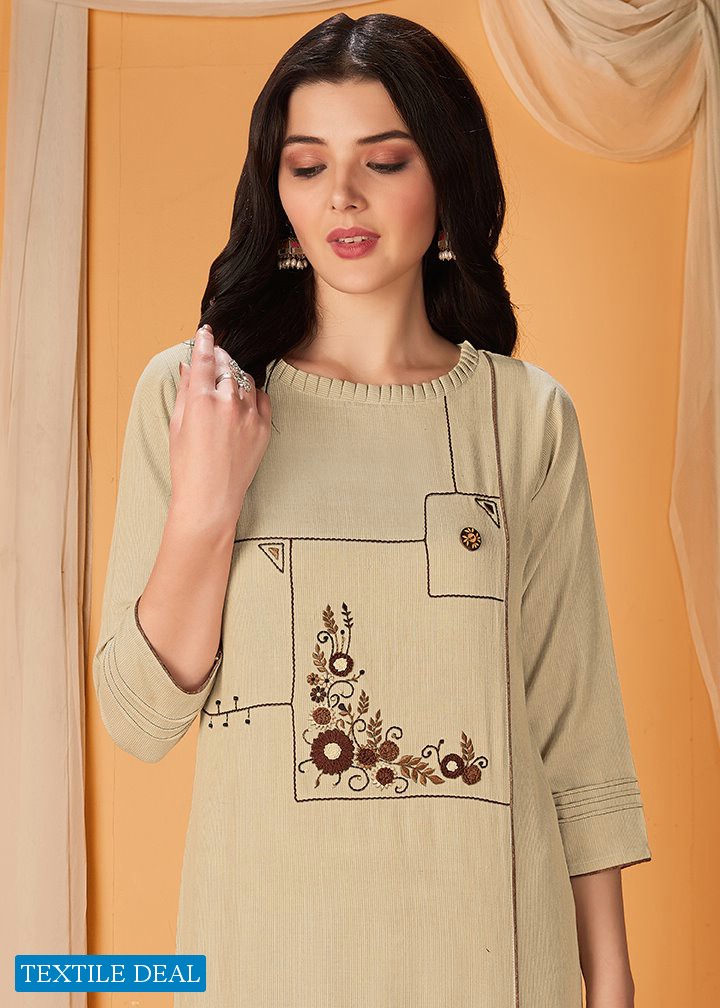 DEHLIZ TRENDS LAUNCH PINEAPPLE PREMIUM RAYON CASUAL WEAR KURTI SELLER