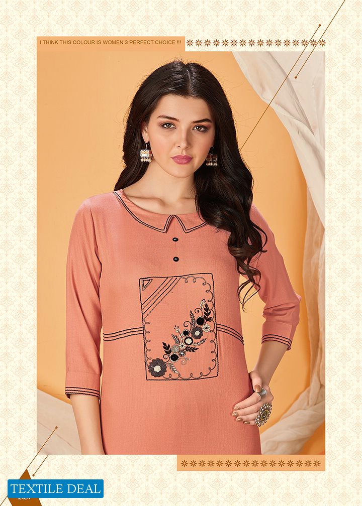 DEHLIZ TRENDS LAUNCH PINEAPPLE PREMIUM RAYON CASUAL WEAR KURTI SELLER