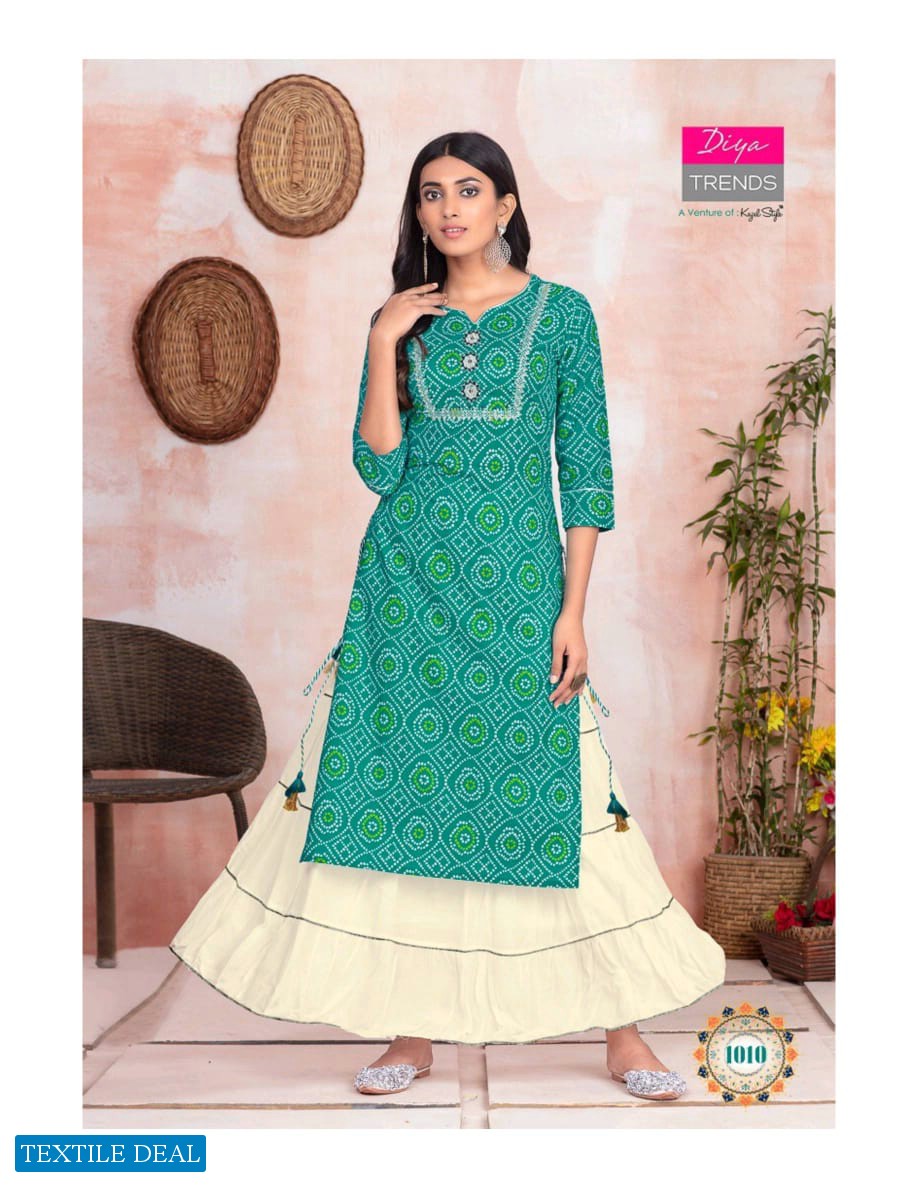 DIYA TRENDS KAJAL STYLE FASHION ANGEL VOL 1 KURTI WITH PLAZZO SHARARA AND PANT PAIR