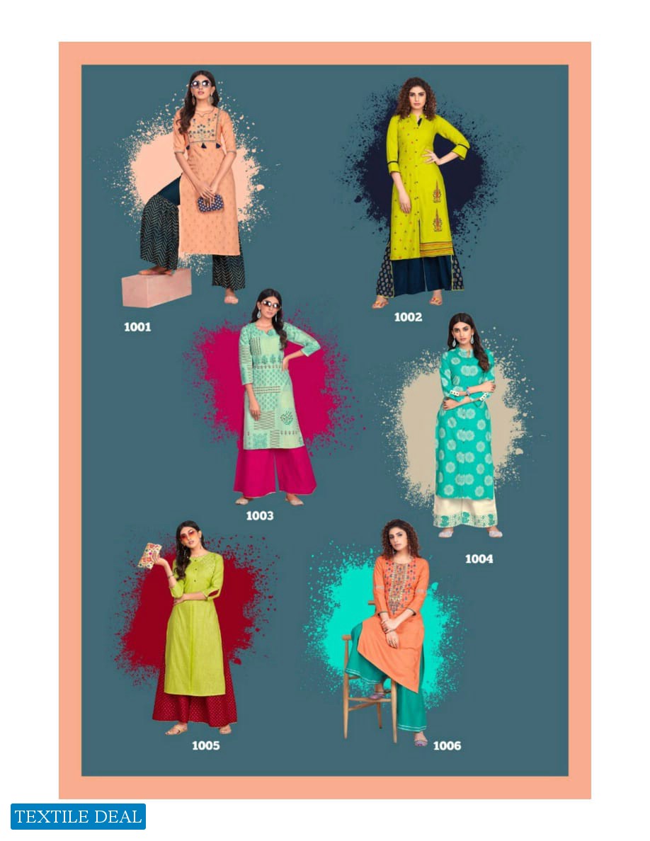 DIYA TRENDS KAJAL STYLE FASHION ANGEL VOL 1 KURTI WITH PLAZZO SHARARA AND PANT PAIR