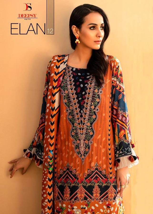 Deepsy Elan Vol-12 Wholesale Shopping Silk Digital Pakistani Salwar Kameez
