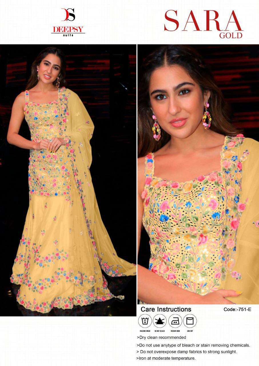 Deepsy Sara Gold Wholesale Pakistani Style Dress