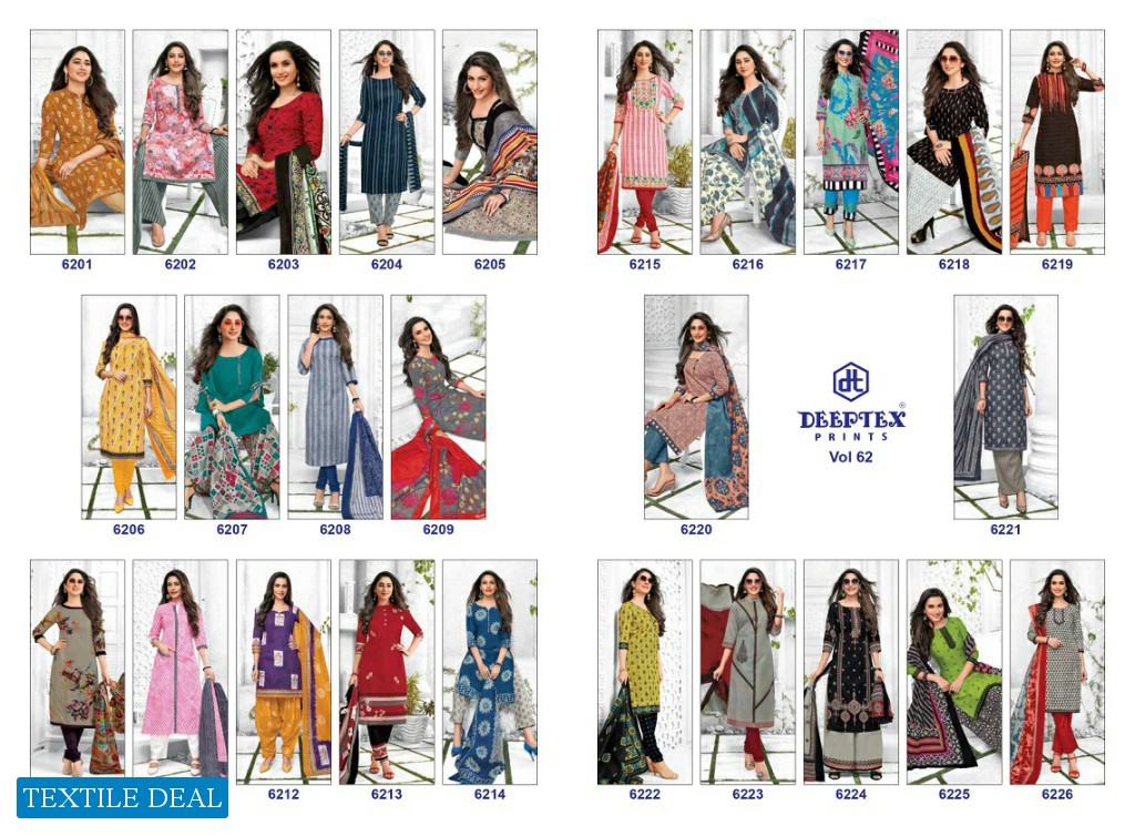 Deeptex Miss India Vol-62 Wholesale Unstitched Dress Material