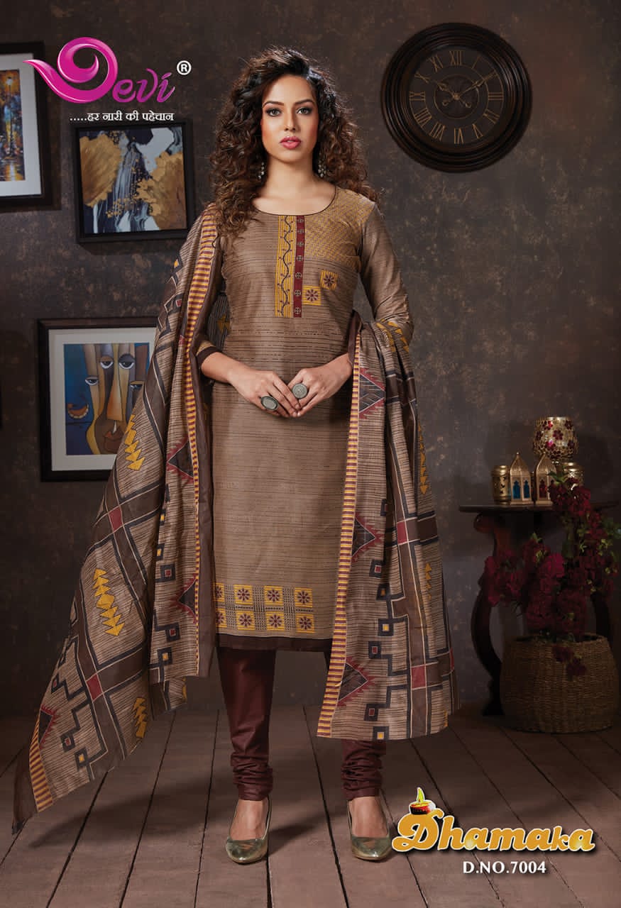 Devi Dhamaka Vol-7 Wholesale Cotton Printed Dress Material