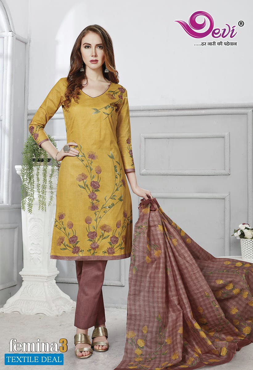 Devi Femina Vol-3 Wholesale Shopping Printed Dress Material