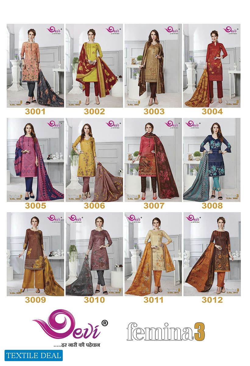 Devi Femina Vol-3 Wholesale Shopping Printed Dress Material