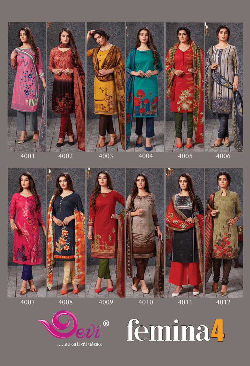 Devi Femina Vol-4 Wholesale Shopping Printed Dress Material