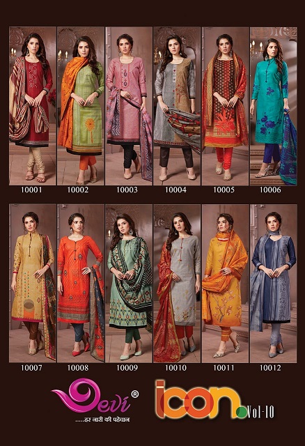 Devi Icon Vol-10 Wholesale printed Dress material