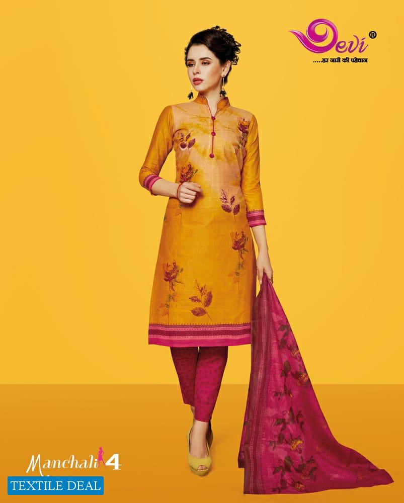 Devi Manchali Vol-4 Online Shopping printed Dress Material