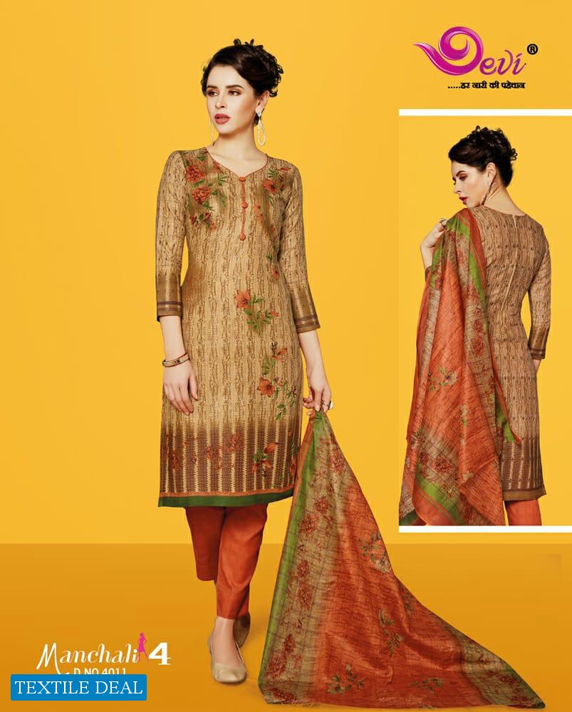 Devi Manchali Vol-4 Online Shopping printed Dress Material