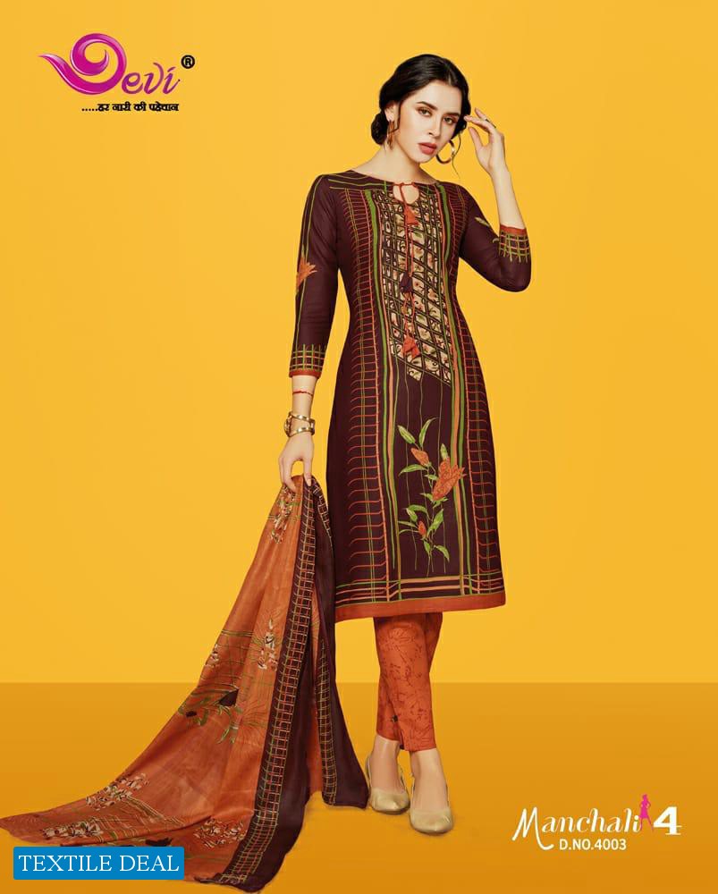 Devi Manchali Vol-4 Online Shopping printed Dress Material