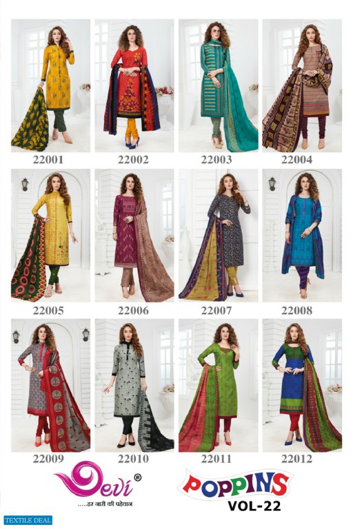 Devi Poppins Vol-22 Wholesale Dress Material