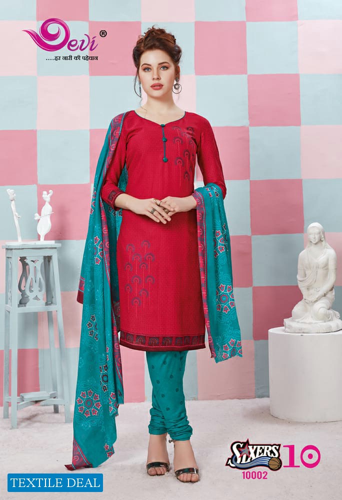 Devi Sixer Vol-10 Wholesale Shopping Printed Dress Material