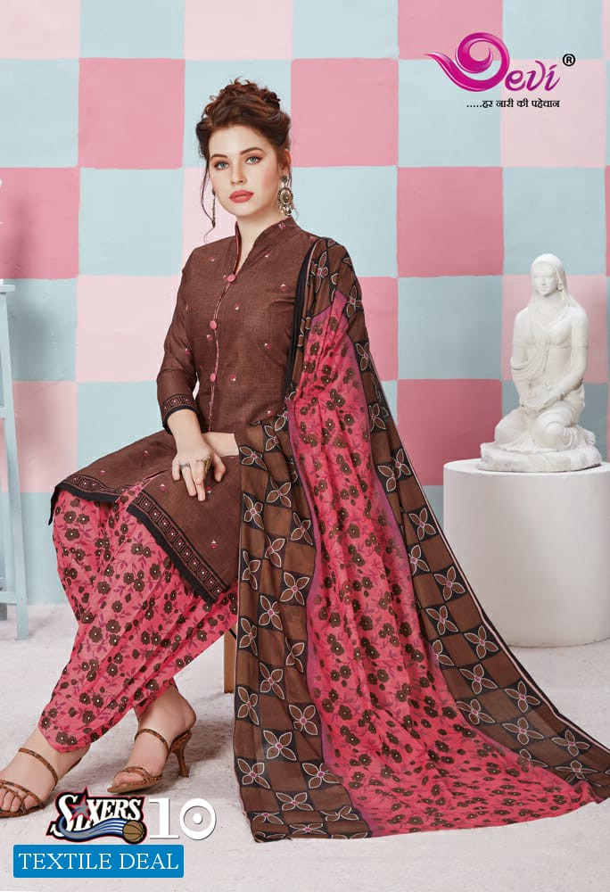 Devi Sixer Vol-10 Wholesale Shopping Printed Dress Material
