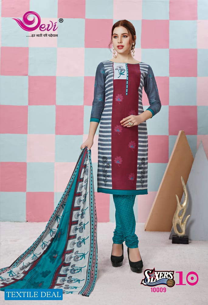 Devi Sixer Vol-10 Wholesale Shopping Printed Dress Material