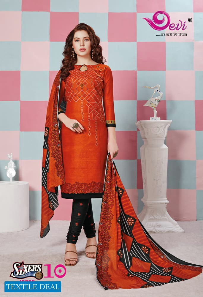 Devi Sixer Vol-10 Wholesale Shopping Printed Dress Material