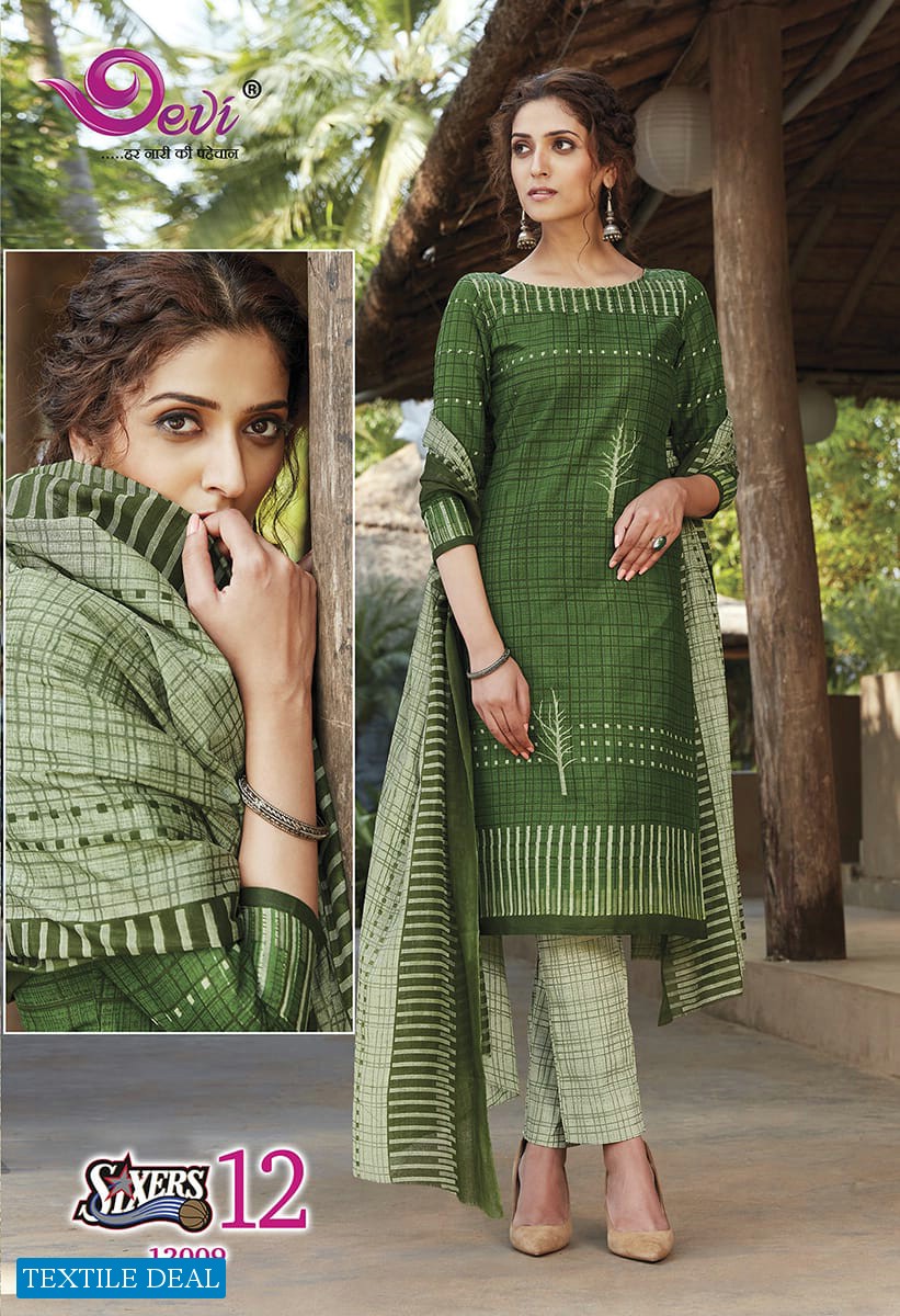 Devi Sixer Vol-12 Wholesale Cotton Formal Dress Material