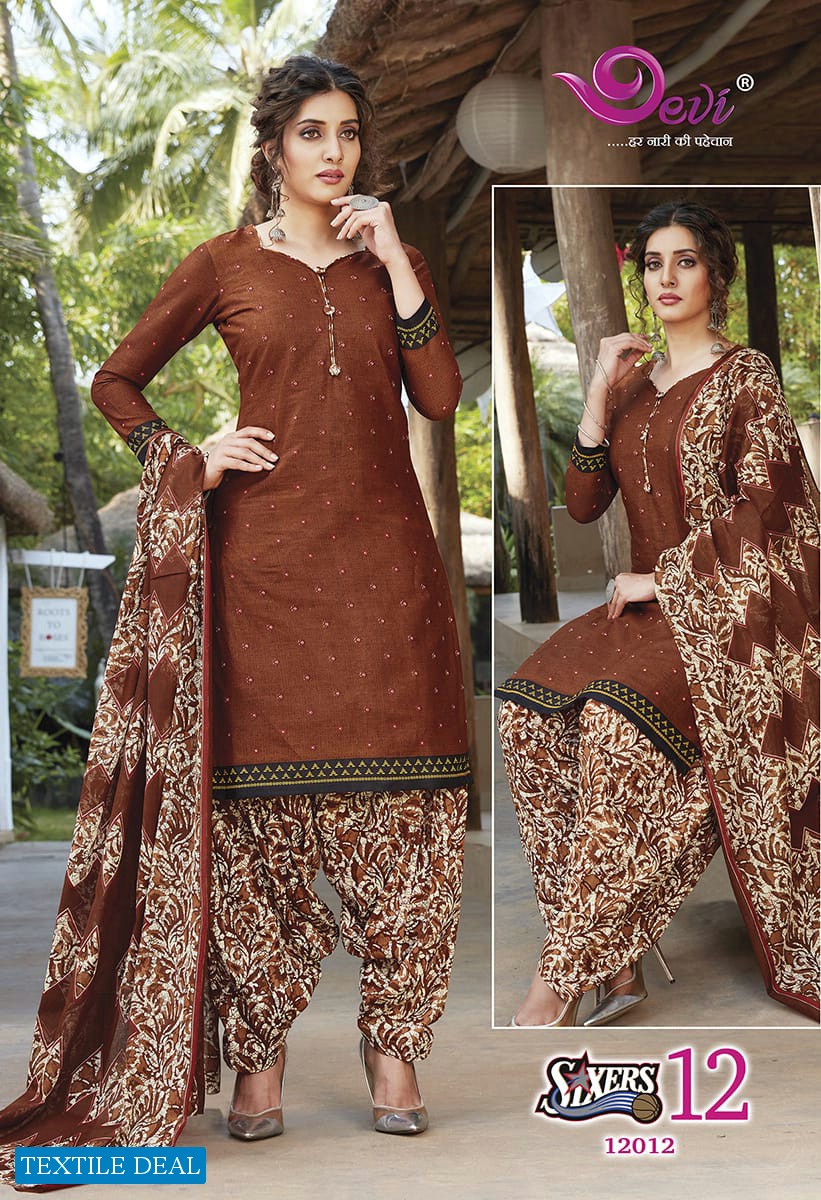 Devi Sixer Vol-12 Wholesale Cotton Formal Dress Material