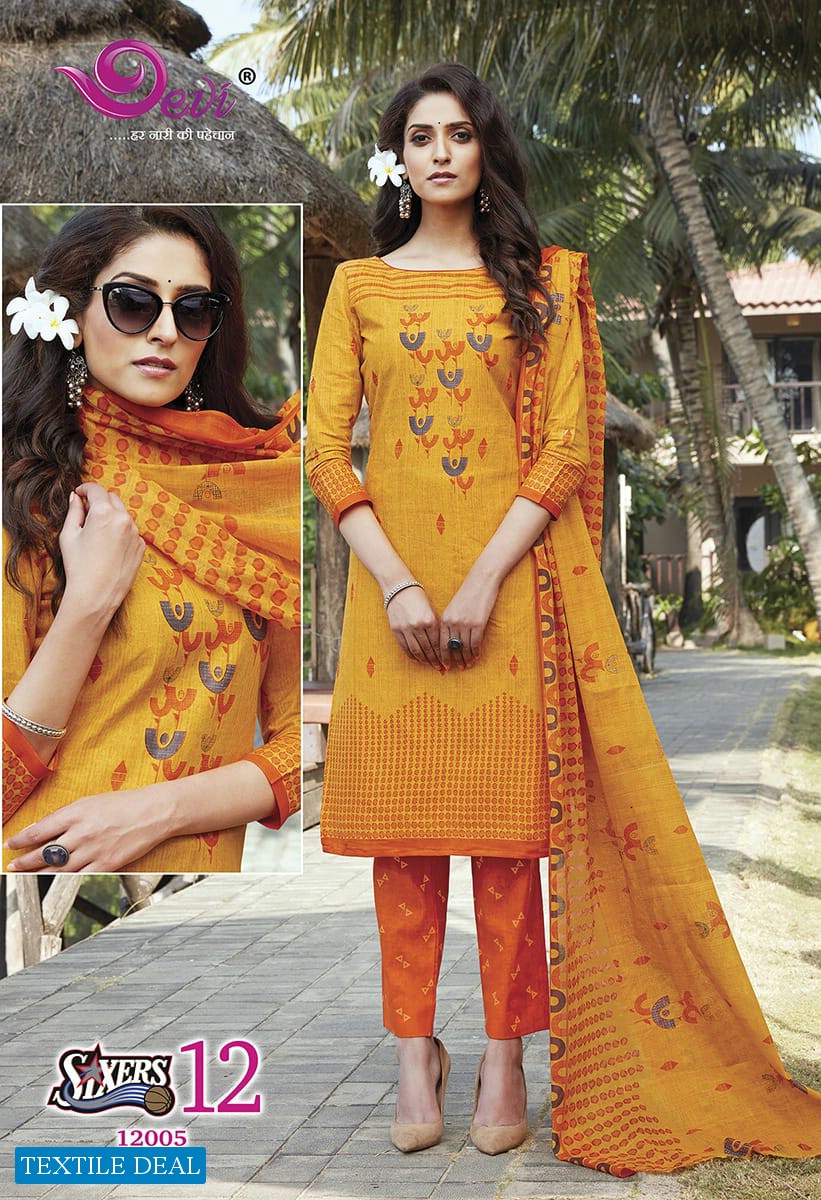 Devi Sixer Vol-12 Wholesale Cotton Formal Dress Material