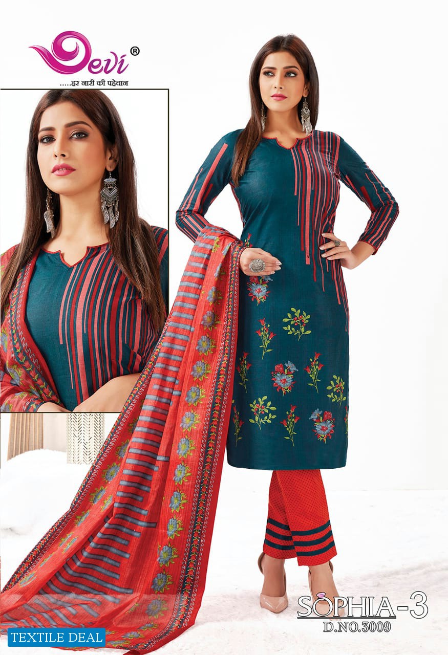 Devi Sophia Vol-3 Wholesale printed Dress Material