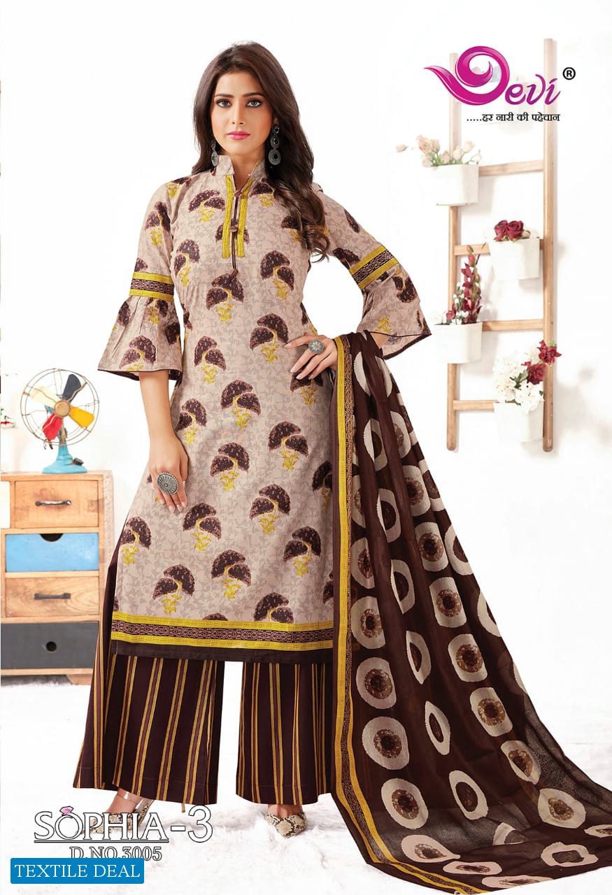 Devi Sophia Vol-3 Wholesale printed Dress Material