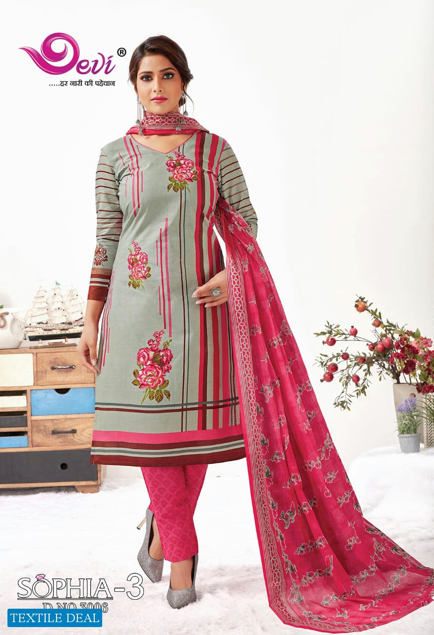 Devi Sophia Vol-3 Wholesale printed Dress Material