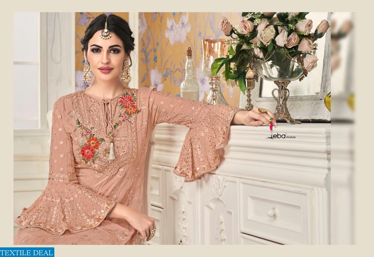 EBA LIFESTYLE MOUNT BLACK VOL 1 GEORGETTE WITH HEAVY WORK SUIT WHOLESALER