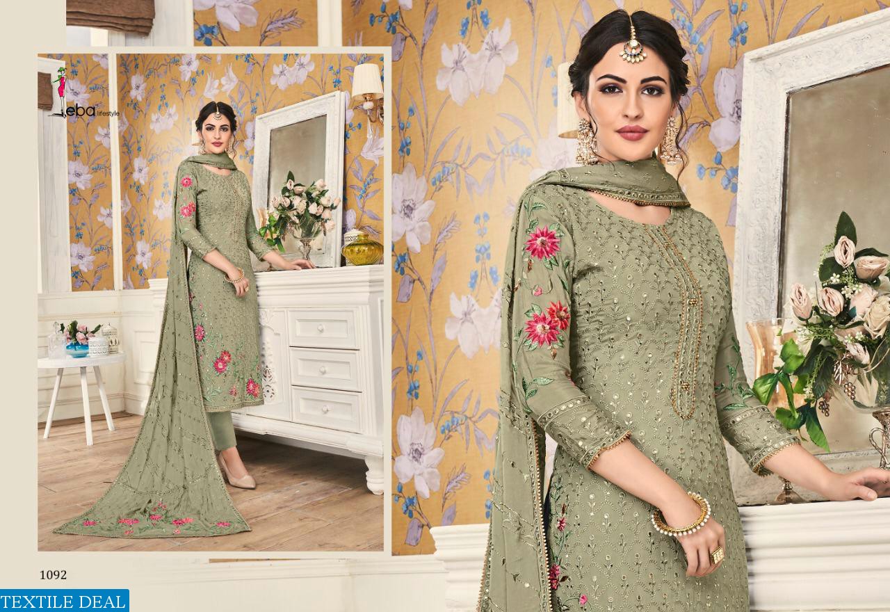 EBA LIFESTYLE MOUNT BLACK VOL 1 GEORGETTE WITH HEAVY WORK SUIT WHOLESALER