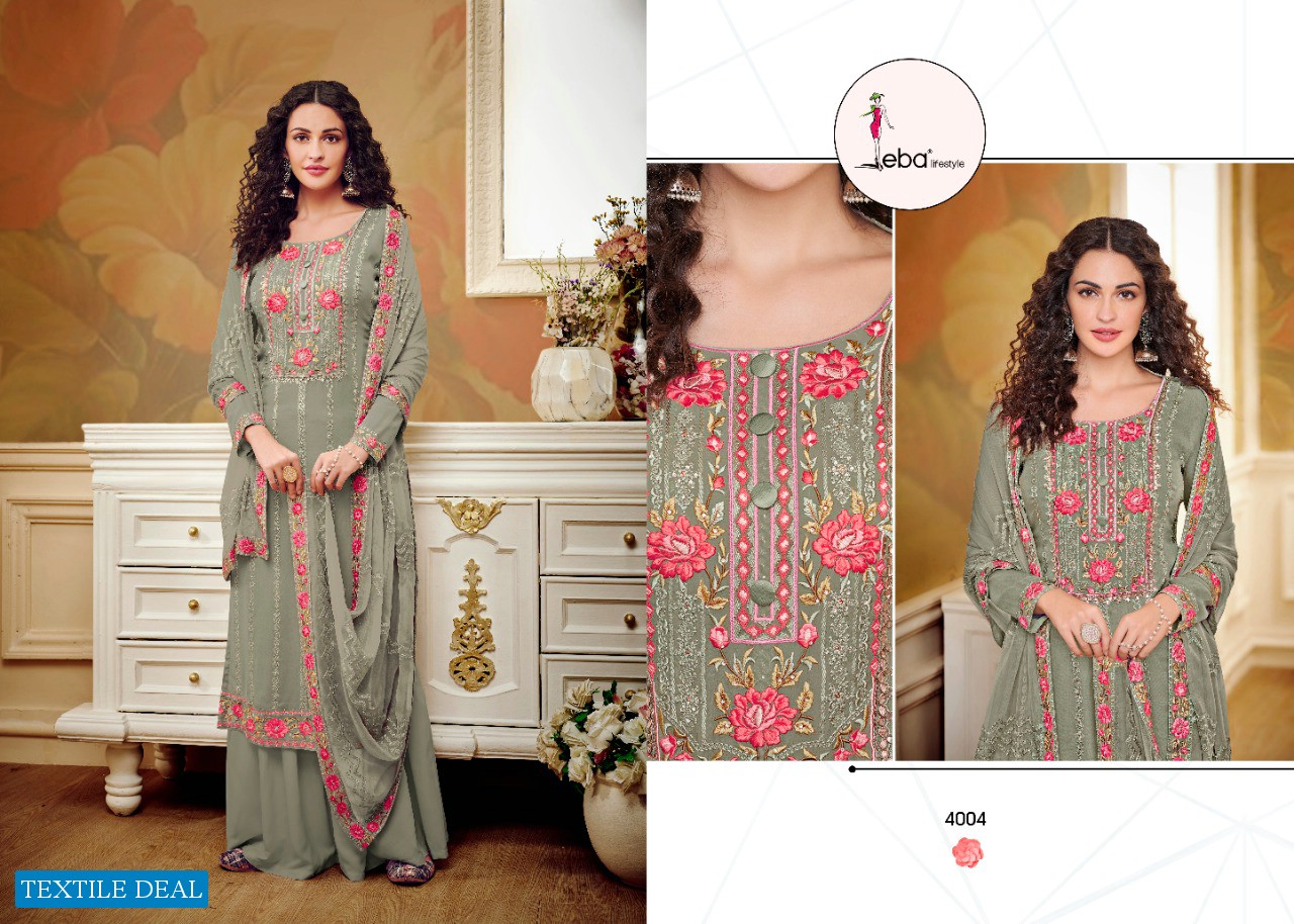 EBA LIFESTYLE NOORJAHAN VOL 1 GEORGETTE HEAVY EMBROIDERY STUNNING LOOK SUIT