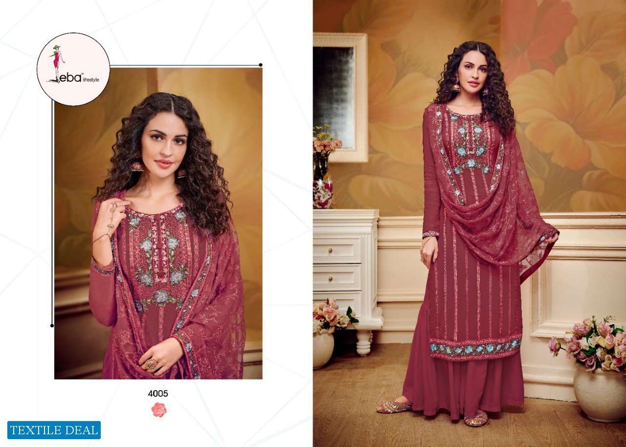 EBA LIFESTYLE NOORJAHAN VOL 1 GEORGETTE HEAVY EMBROIDERY STUNNING LOOK SUIT