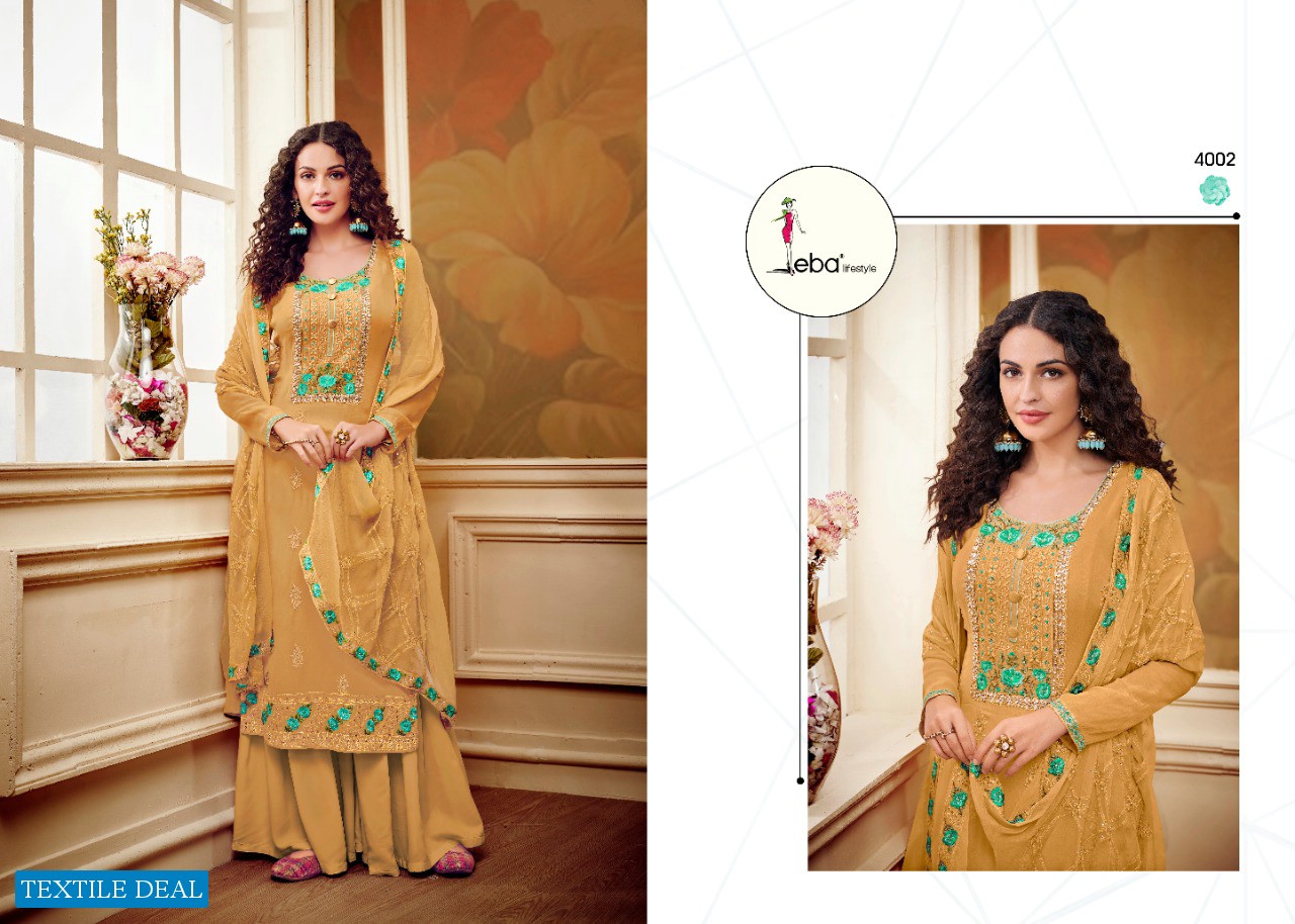 EBA LIFESTYLE NOORJAHAN VOL 1 GEORGETTE HEAVY EMBROIDERY STUNNING LOOK SUIT