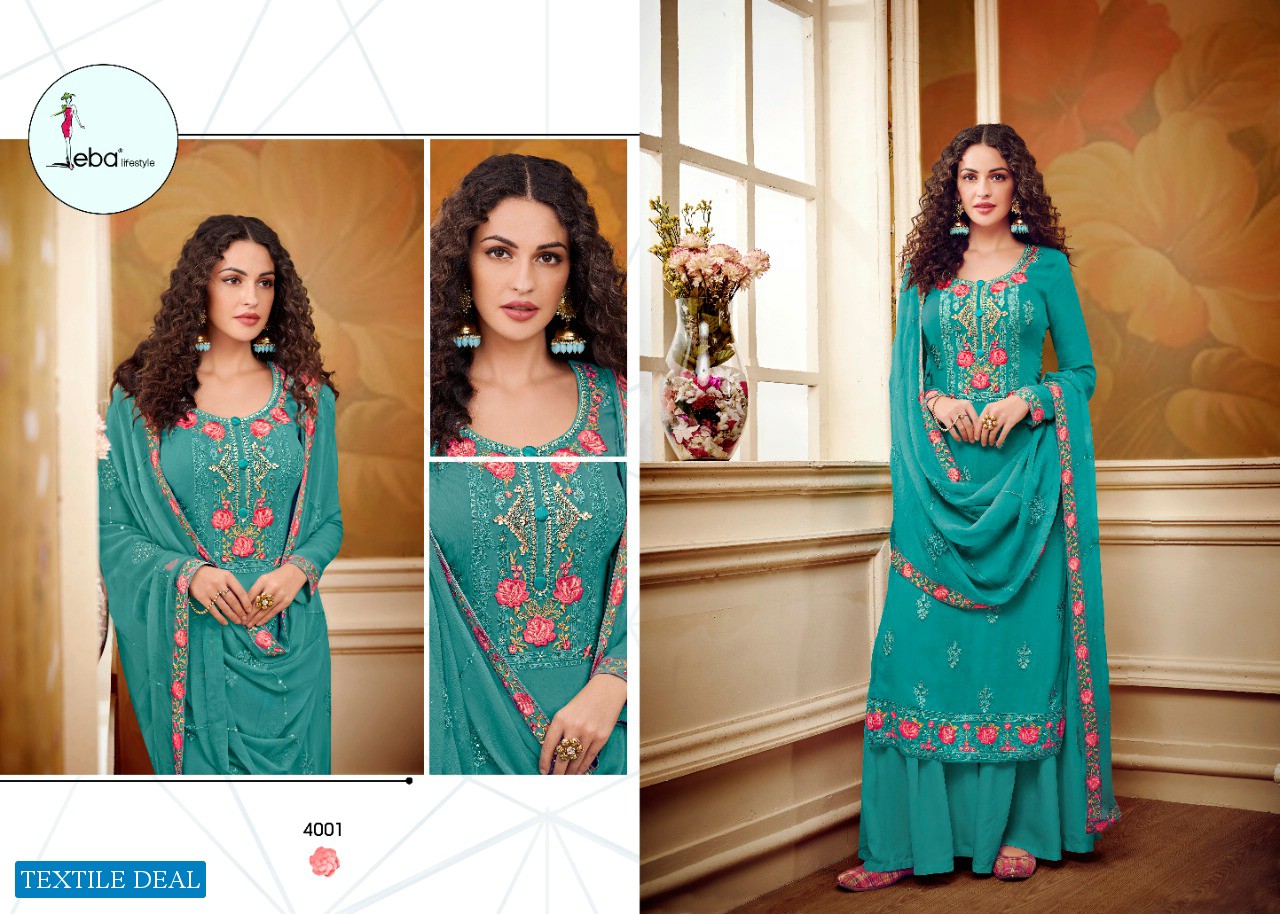 EBA LIFESTYLE NOORJAHAN VOL 1 GEORGETTE HEAVY EMBROIDERY STUNNING LOOK SUIT