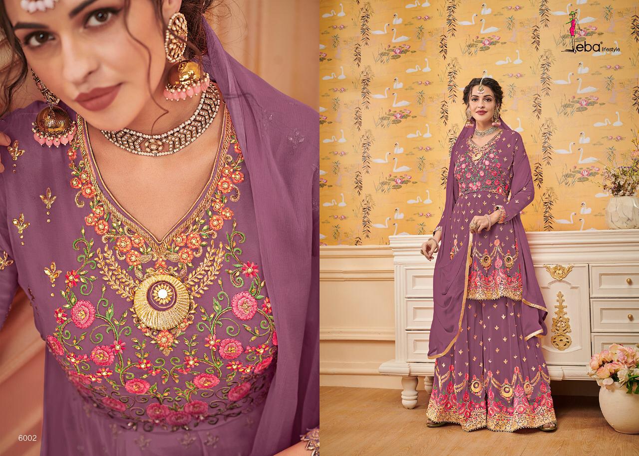 EBA LIFESTYLE SHEHZADI VOL 1 GEORGETTE WITH EMBROIDERY PLAZZO STYLE DESIGNER SUIT SELLER