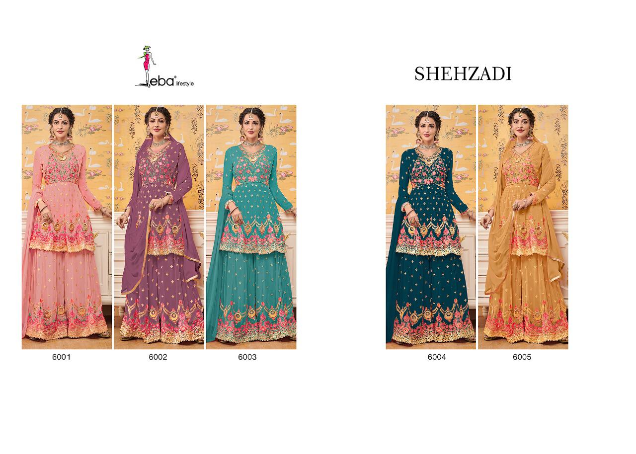 EBA LIFESTYLE SHEHZADI VOL 1 GEORGETTE WITH EMBROIDERY PLAZZO STYLE DESIGNER SUIT SELLER