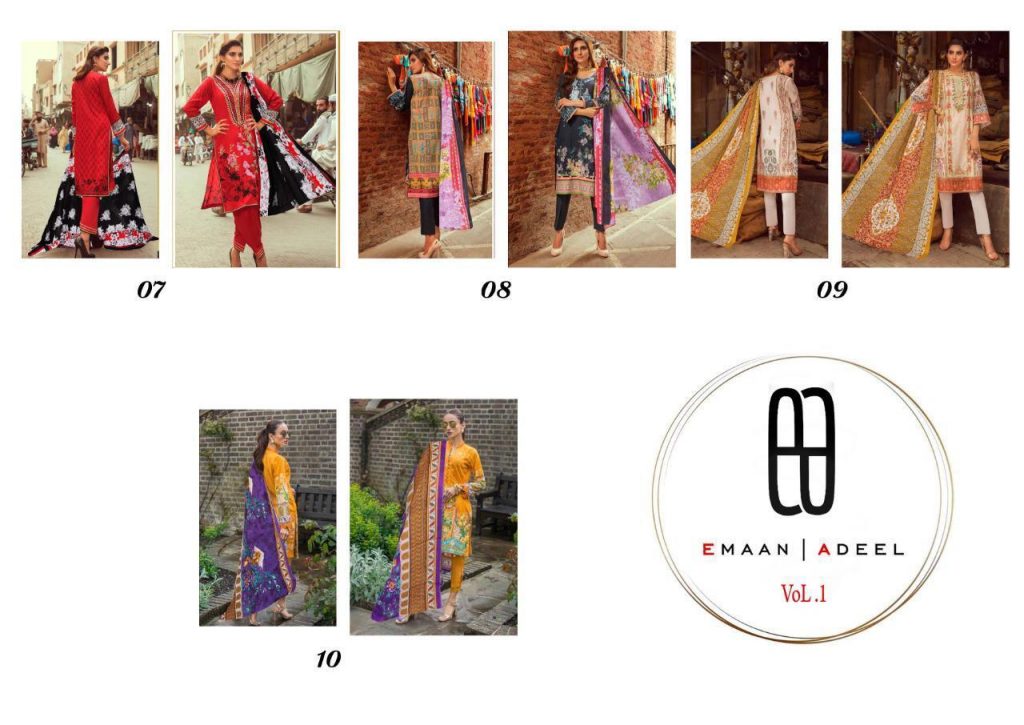 EMAAN ADEEL VOL 1 LAWN PRINTED PAKISTANI SUITS AT CHEAPEST RATE ONLINE