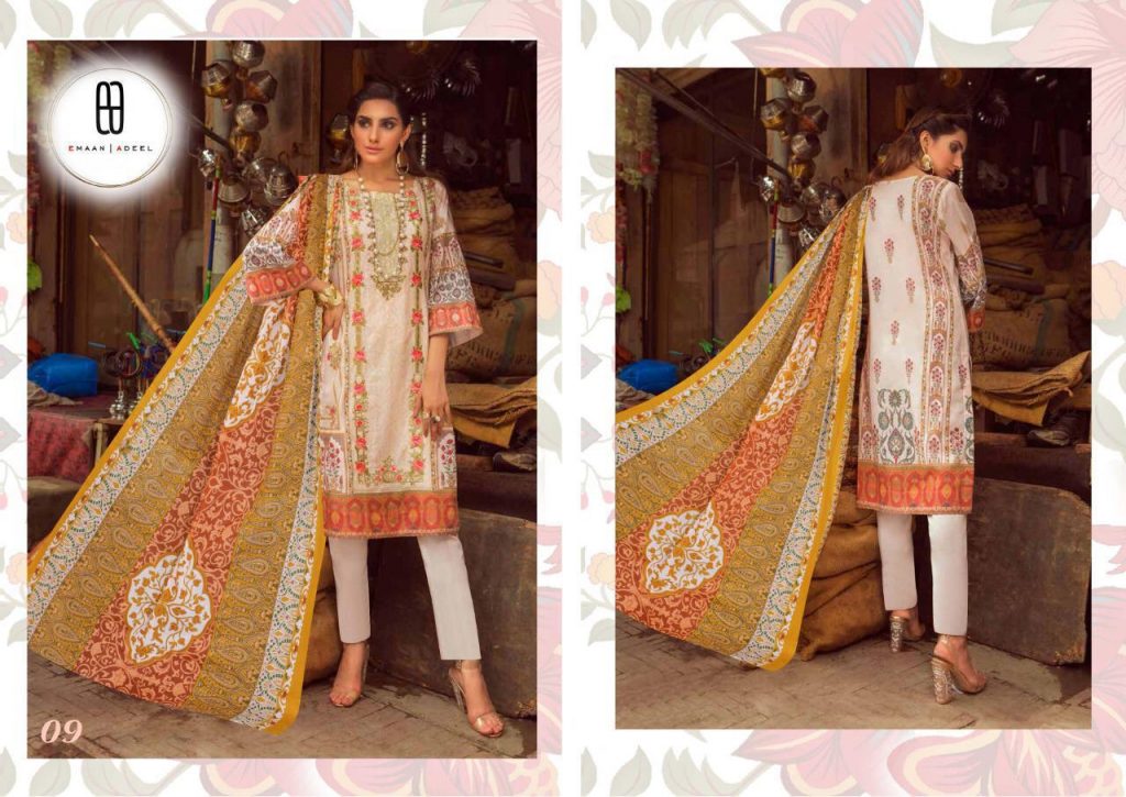EMAAN ADEEL VOL 1 LAWN PRINTED PAKISTANI SUITS AT CHEAPEST RATE ONLINE