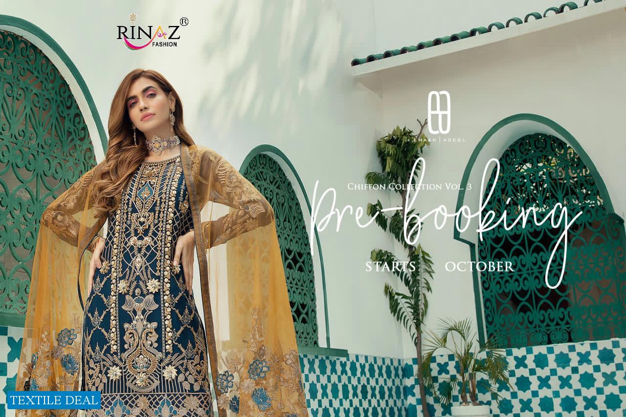 EMAAN ADEEL VOL 3 BY RINAZ FASHION GEORGETTE PAKISTANI DRESS MATERIALS