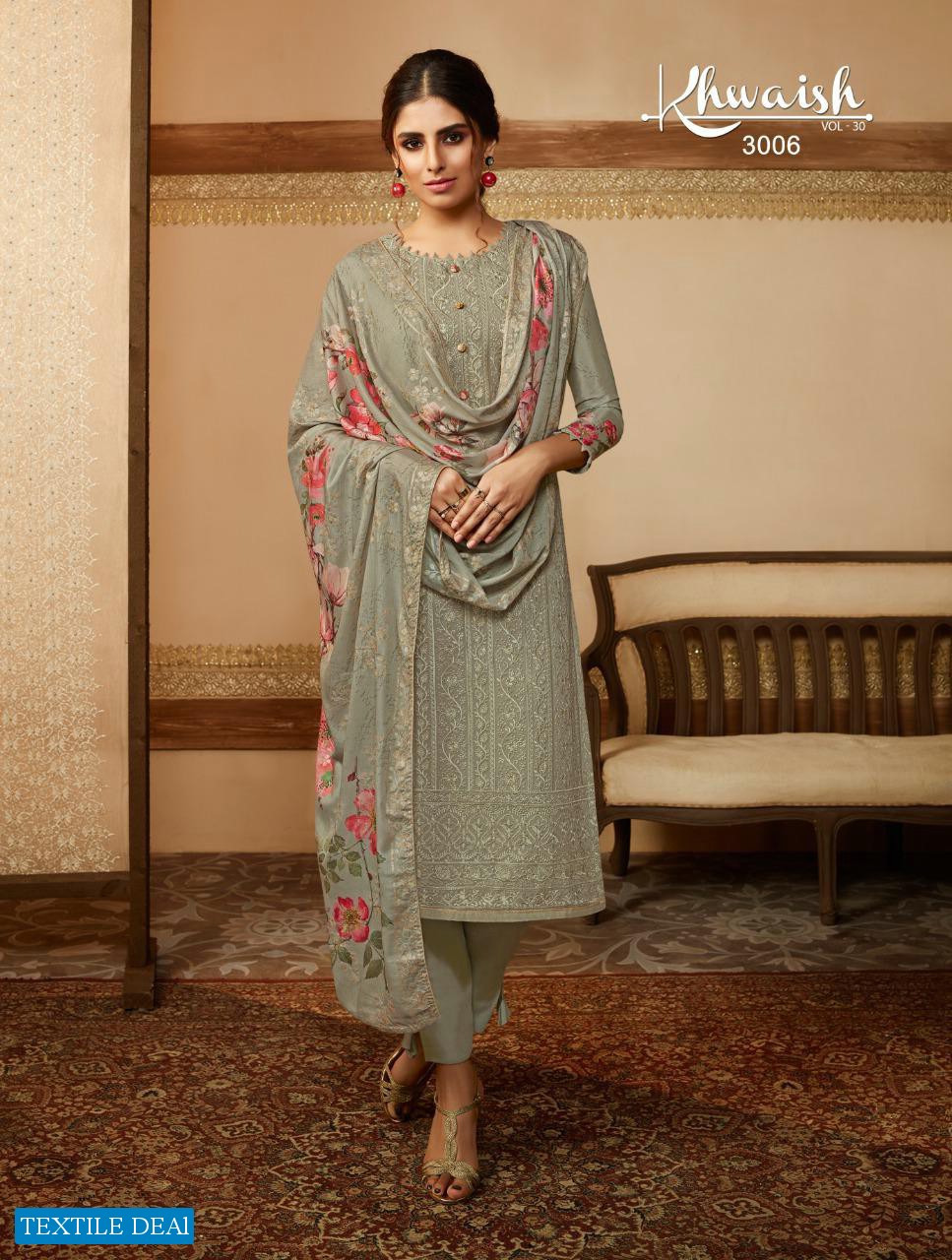 Ekta Khwaish Vol-30 wholesale Straight Long Salwar Suits