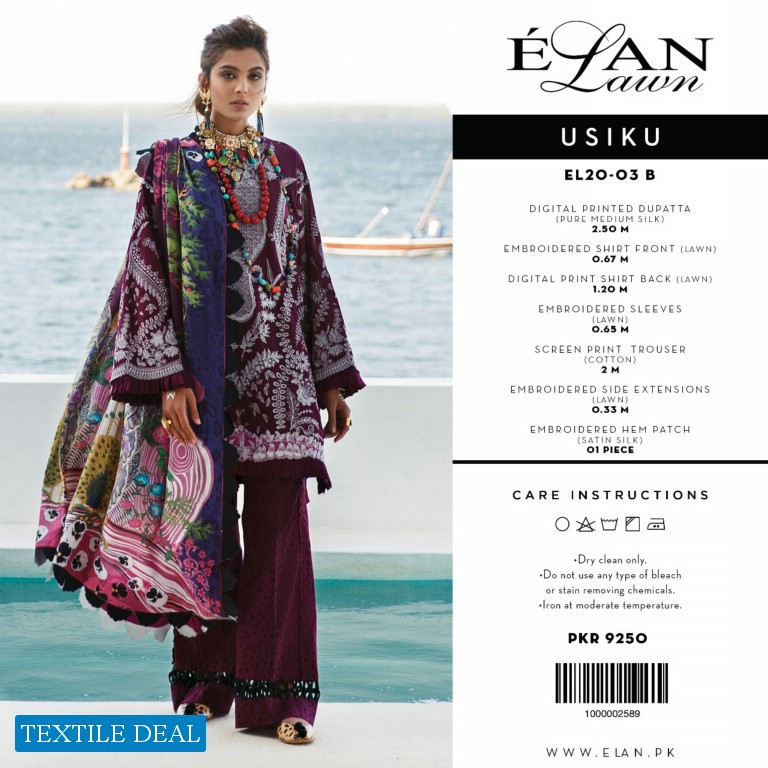 Elan Lawn 2020 Wholesale Original Pakistani Dress