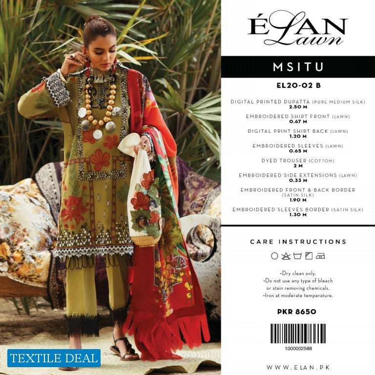 Elan Lawn 2020 Wholesale Original Pakistani Dress
