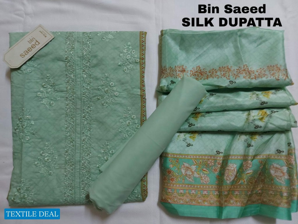 Exclusive 3Pc BIN SAEED EMBROIDERED Lawn Collection 2021