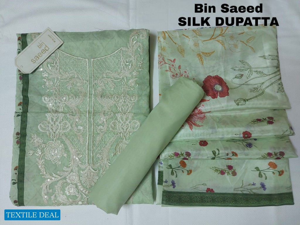 Exclusive 3Pc BIN SAEED EMBROIDERED Lawn Collection 2021