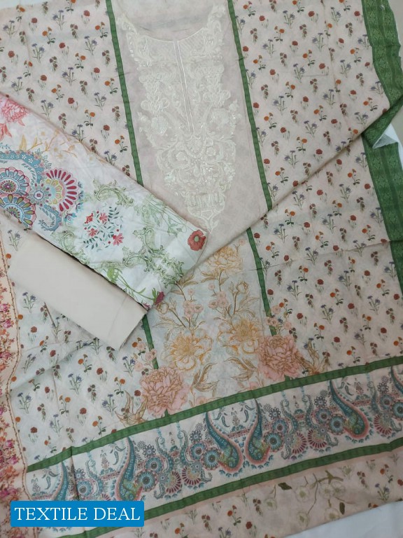 Exclusive 3Pc BIN SAEED EMBROIDERED Lawn Collection 2021