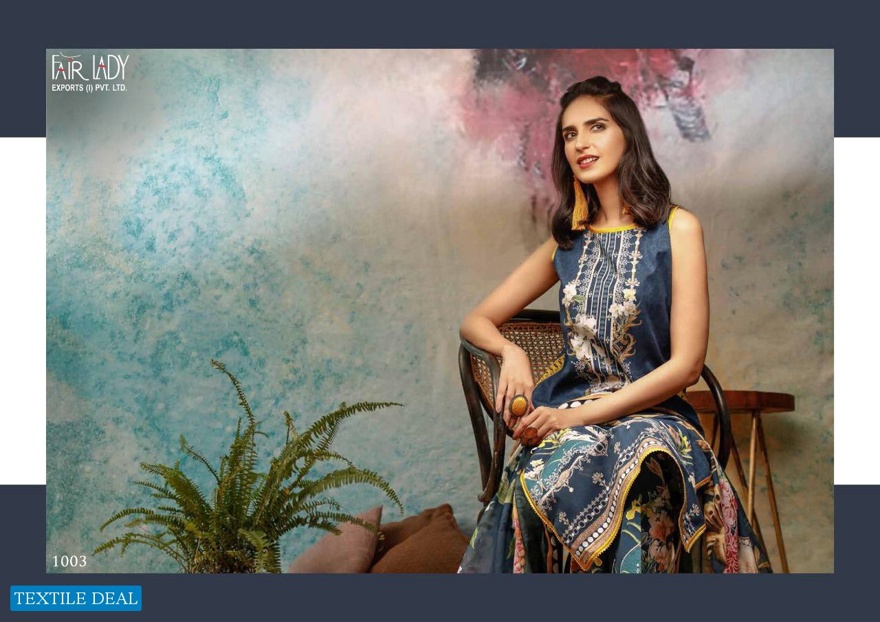 FAIRLADY FIRDOUS LAWN COTTON DIGITAL PRINT HEAVY EMBROIDERY SALWAR SUIT